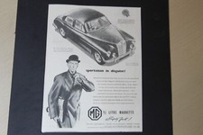 Original 1956 magazine advert: MG MAGNETTE ZA, frame-ready wall-art 