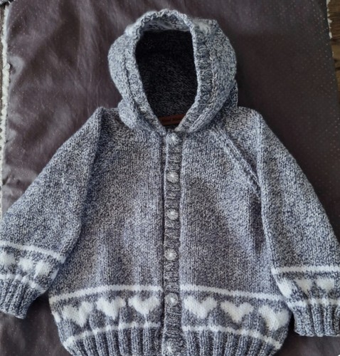 Handknit hrey hooded - handknit,