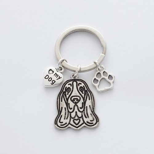 Basset hound dog - basset, keyring