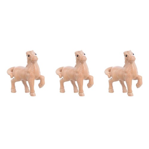 3pcs hand carved - carved, horse