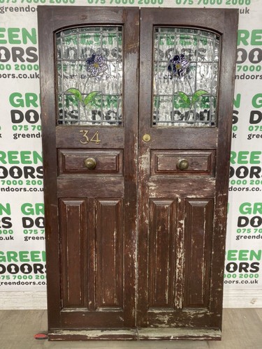 Stained glass french doors - glass,