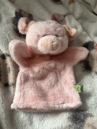 Fluffy pig hand puppet - hand, fab