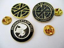 ANARCHO PUNK METAL BADGE job lot CRASS , RUDIMENTARY PENI enamel pins