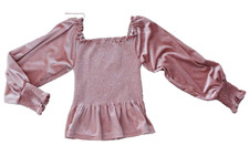 Pink Velvet Top Bardot Primark