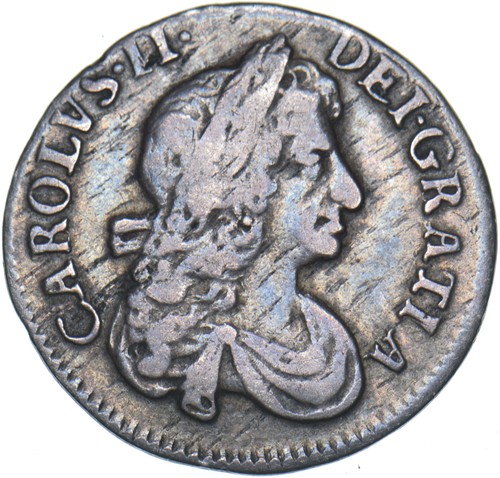 1680 threepence charles - charles, ii