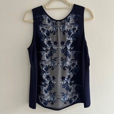 BHS Blue White Stripe Floral