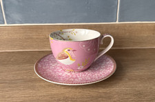 Pip Studio Cup & Saucer Pink Bird Floral Early Bird Robin Decorative Blossom