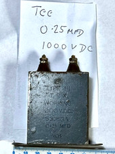 Vintage Paper in Oil Capacitor  0.25 Mfd  1000V DC