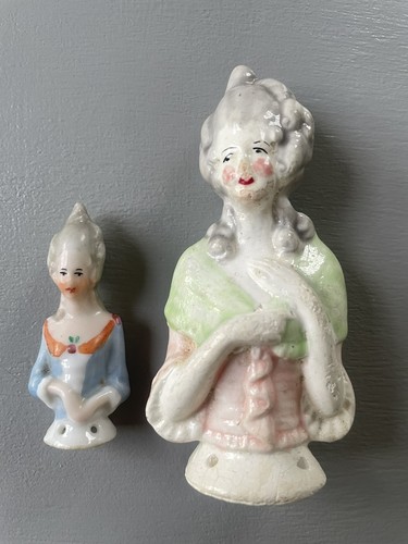 Two vintage porcelain pin - porcelain,