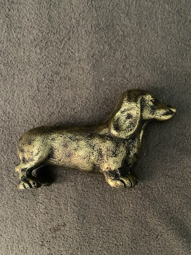 Vintage solid brass dachshund - vintage,
