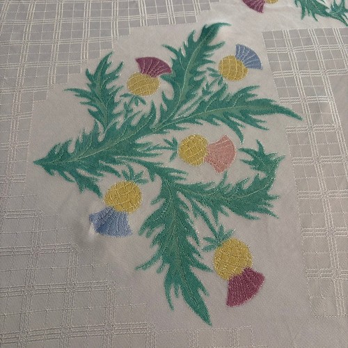 Vintage damask tablecloth - vintage,