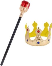 Kids Royal Crown & Scepter Costume Fancy Dress Accessories Set SOLD AS SHOWN