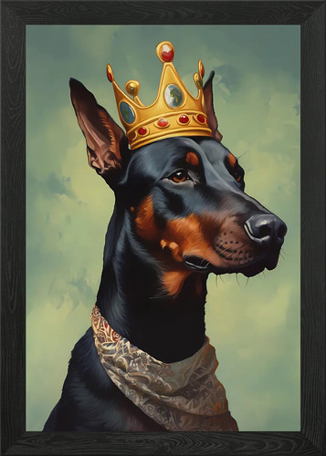 Doberman pinscher dog framed - doberman,