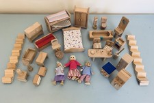 Early Learning Centre Dolls House Furniture Wooden ELC Bedroom Bathroom Kitchen