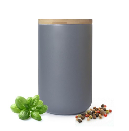 Grey storage jar 800ml - storage,