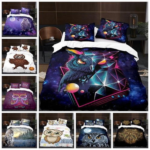 Night owl cartoon bedding set - owl,