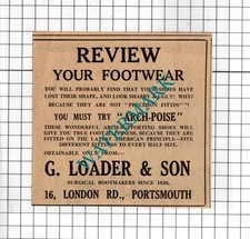 G Loader & Son Bootmakers London Road  Portsmouth - 1953 Small Advert