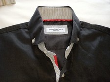 Jiggler lord berlue Mens Black Shirt M Regular Fit Long Sleeve Contrast Placket 