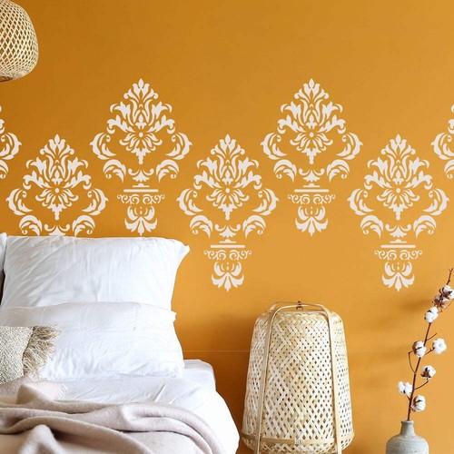 Adelina damask stencil craft - -,