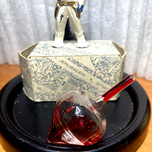 Glass dreidel jerusalem - glass, ~