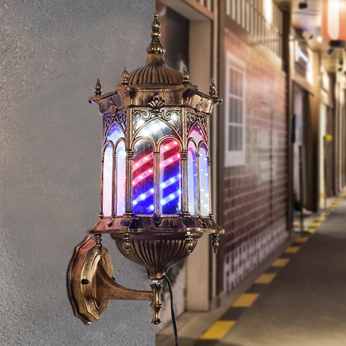 Retro barber pole light shop - retro,