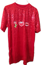 Red Sequin Graphic Top - Size