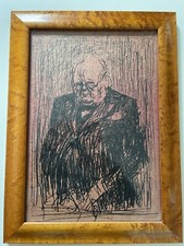 Feliks Topolski Lithograph sketched from life of Sir Winston Churchill. Superb.