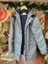 VANS Padded Winter Hooded Coat Parka in blue Size Medium - Joel Tudor collection