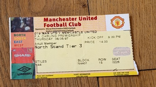 Ticket 1996 manchester - ticket, 1996/97