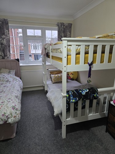 Double bunk bed with - double, mattress