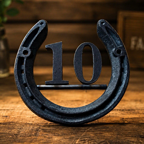Black metal horseshoe - metal,