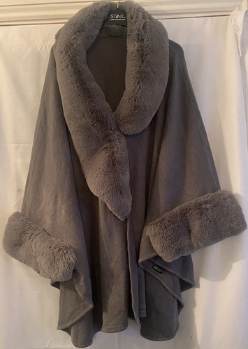 Womens grey acrylic cape - acrylic,