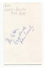 Ken Loach Signed 3x5 Index