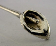 ART NOUVEAU ENGLISH STERLING SILVER LILY FLOWER SUGAR SIFTER SPOON 1913 ANTIQUE