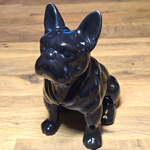 Black french bulldog - french, ceramic
