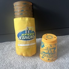 Speed Stacks Yellow Lovely Pattern Cups Set of 12 Official WSSA And Storage Bag