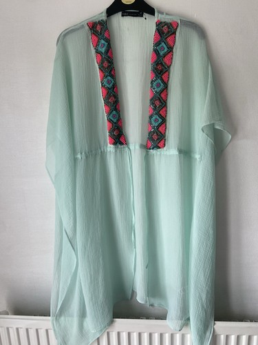 Mint green beaded kaftan - m&s,