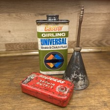 Vintage Collectable Oil Cans - Valve Spout - Halfords Tin - Castrol 