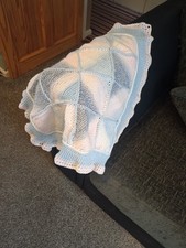 Hand Knitted BLANKEY Approx 23 Square New Yarn Baby Blanket