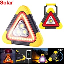 3in1 Solar Emergency Warning Light Triangular Alarm Lamp Portable Camping Tool