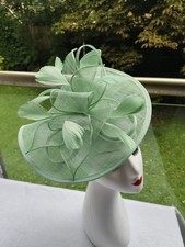 Asymmetric Sinamay Disc Fascinator with Feathers