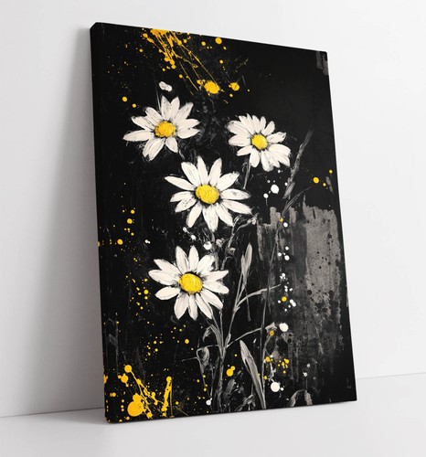 Black and yellow daisies - black,