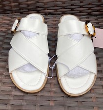 BNWT TU Ladies White Crossover Flat Sandals Size 3
