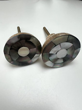2 x Anthropologie Mother of Pearl/Wood Knobs.