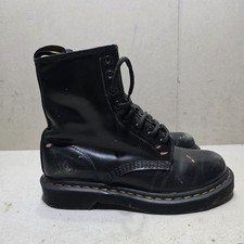  DR MARTENS  1460 PASCAL WOMEN'S BLACK METAL  LEATHER CHELSEA  BOOTS  UK5 EU38