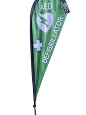 FIRST AID DEFIB FEATHER FLAG