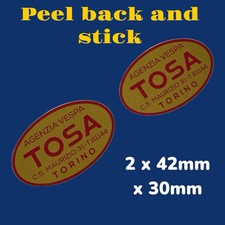 TOSA Agente Moto Dealership Dealer Vinyl Sticker Lambretta Vespa SX TV Li Ld Px