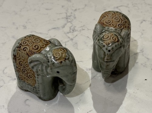 Ornamental ceramic elephants - ornamental,