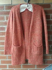 JOE BROWNS BURNT ORANGE MIX EDGE TO EDGE CARDIGAN WITH FRONT POCKETS SIZE 12