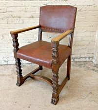 Antique Art Deco Carved Oak &